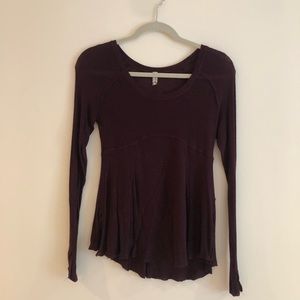 Free People Purple Long Sleeve Top Size M